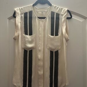 Veronica Beard Cream and Black Blouse